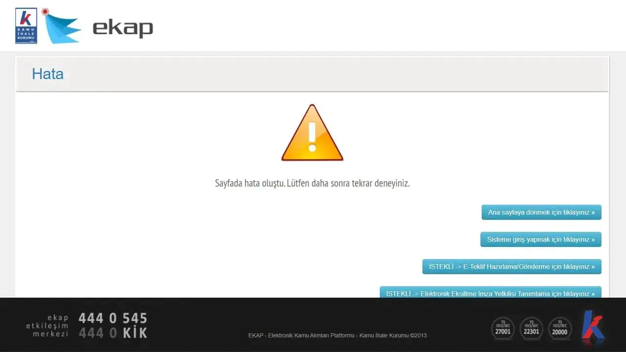 EKAP Sisteminde Erişim Sorunları Devam Ediyor