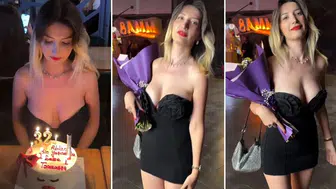 Fenomen Neslihan Güneş 32 Yaşına Girdi, Göğüs Dekolteli Elbisesi Dikkat Çekti