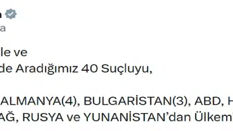20'si Kırmızı Bültenle Aranan 40 Suçlunun İadesi Sağlandı