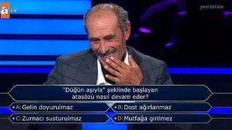 Milyoner'de 300 bin liralık soru: Düğün aşıyla başlayan atasözü hangisi?