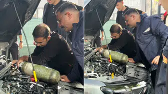 Otomobilin motoruna sıkışan kedi için itfaiyeden sıra dışı kurtarma operasyonu