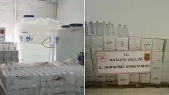 Antalya'da kolonya kılıfıyla sahte içki üretimi: 20 bin litre etil alkol ele geçirildi