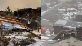 Çıldır'da dolu ve fırtına dehşeti: 20'den fazla çatı uçtu, ekili alanlar zarar gördü