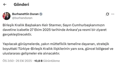Birleşik Krallık Başbakanı Keir Starmer, Cumhurbaşkanı Erdoğan'ın Daveti Üzerine Ankara'ya Geliyor