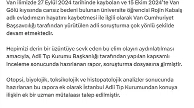Bakan Tunç'tan Rojin Kabaiş'in Ölümüyle İlgili Açıklama