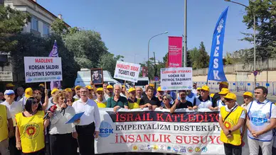 KESK, İsrail Büyükelçiliği Önünde Siyah Çelenkli Protesto Düzenledi