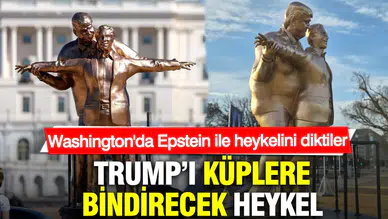 Washington'da Trump ve Epstein'ın heykeli sergilendi: Sanatın toplumsal eleştirisi mi?