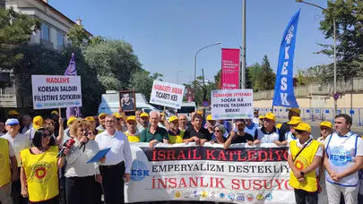 KESK, İsrail Büyükelçiliği Önünde Siyah Çelenkli Protesto Düzenledi