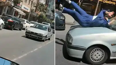 Trafikte dehşet anları: Hatalı sollama yapan sürücü yaya geçidindeki kadını hiçe saydı