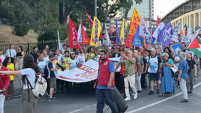 Taksim'den Dolmabahçe'ye NATO protestosu: Emekçiler sokaklara döküldü
