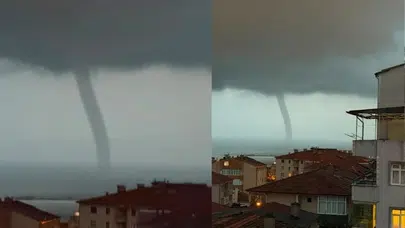 Zonguldak semalarında korkutan anlar: Denizin ortasında dev hortum belirdi