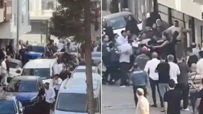 Düğün konvoyunda ortalık karıştı: Uçan tekmeli kavgaya polis müdahalesi
