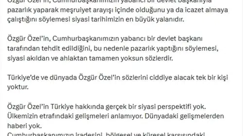 AK Parti Genel Başkan Yardımcısı Ömer Çelik'ten Özgür Özel'e Sert Tepki