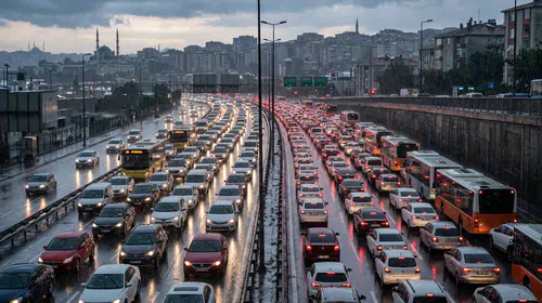 İstanbul'da sağanak felç etti: Trafik yoğunluğu yüzde 90'a dayandı