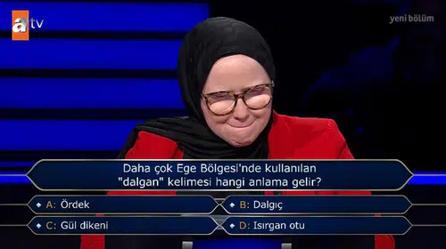 Kim Milyoner Olmak İster'de şaşırtan soru: Ege ağzında "dalgan" ne demek?