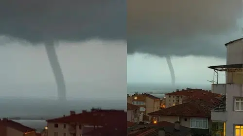 Zonguldak semalarında korkutan anlar: Denizin ortasında dev hortum belirdi