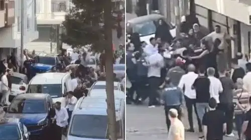 Düğün konvoyunda ortalık karıştı: Uçan tekmeli kavgaya polis müdahalesi