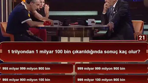 Matematiksel işlem izleyicileri ikiye böldü: 1 trilyondan 1 milyar 100 bin çıkarsa ne kalır?