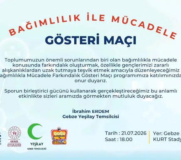 Gebze'de Bağımlılıkla Mücadele İçin Farkındalık Maçı Düzenleniyor